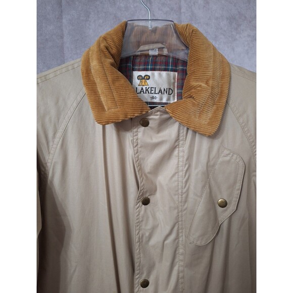 Vintage Lakeland Chore Jacket Barn Coat Womens Sz 40 Large Nylon Corduroy Collar - Picture 6 of 16
